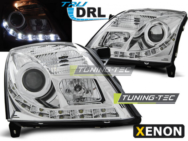 Xenon Scheinwerfer DRL LED Tagfahrlicht für Opel Vectra C / Signum Bj. 02-05 Chrom
