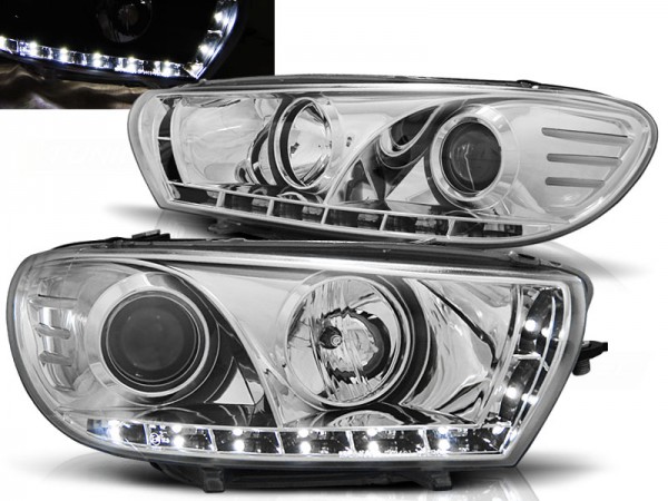 Scheinwerfer LED Tagfahrlicht Optik für VW Scirocco 3 Bj. 08-14 Chrom