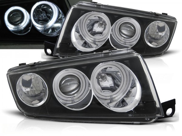 Scheinwerfer CCFL Angel Eyes für Skoda Fabia 1 Bj. 99-08 Schwarz ...