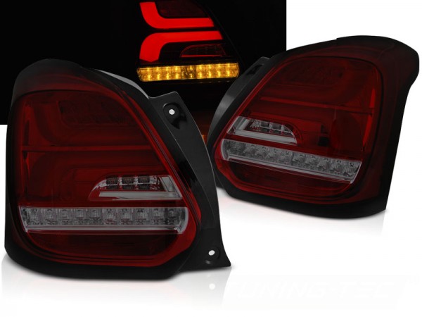 LED Lightbar Rückleuchten für Suzuki Swift V (AZ) Bj. 2017- Rot/Smoke dynamischer Blinker