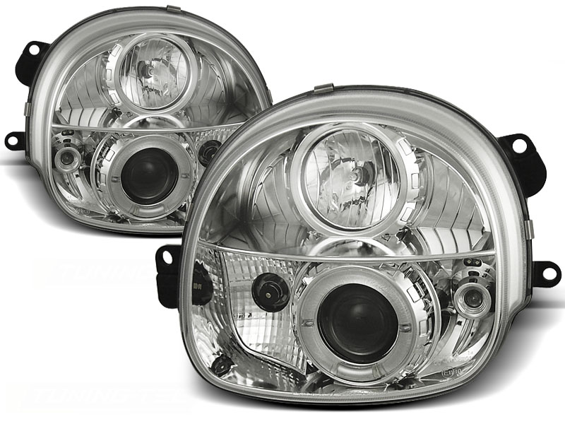 Scheinwerfer Angel Eyes für Renault Twingo Bj. 93-07 Chrom