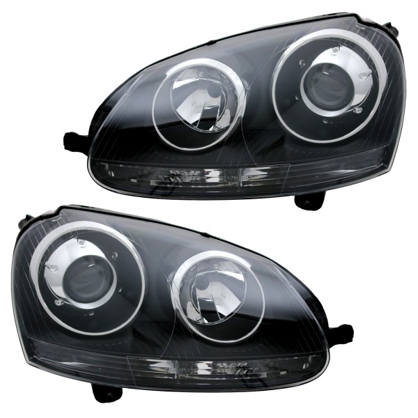 Scheinwerfer Klarglas für VW Golf 5 Jetta 3 Bj. 03-10 Schwarz Xenon Optik