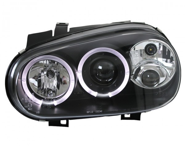 Scheinwerfer Angel Eyes für VW Golf 4 Bj. 97-03 Schwarz