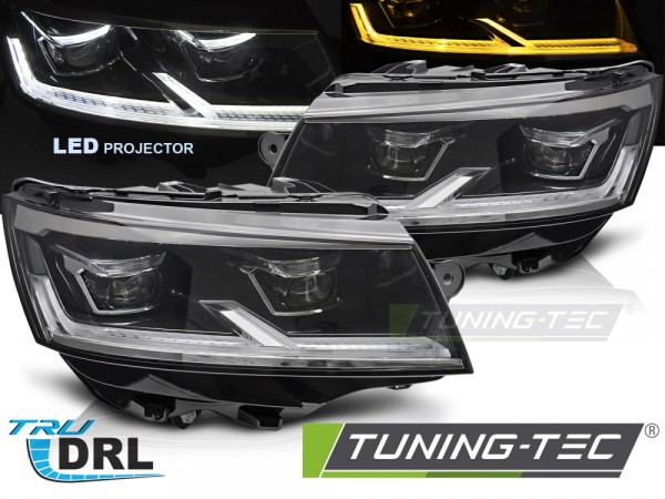 Voll LED Scheinwerfer Tagfahrlicht für VW T6.1 Bj. 19-24 Schwarz mit LED Blinker