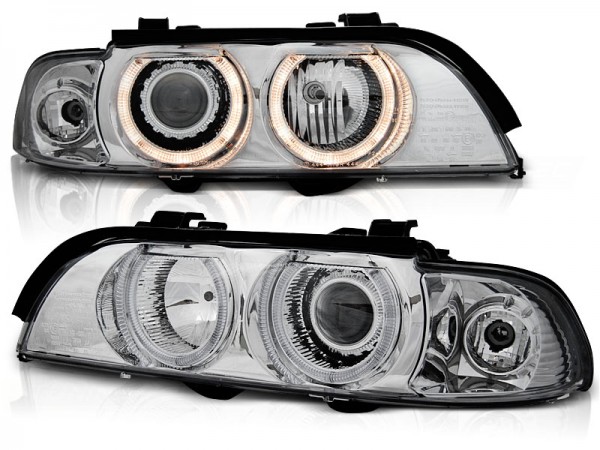 Xenon Scheinwerfer Angel Eyes für BMW 5er E39 Bj. 95-00 Chrom