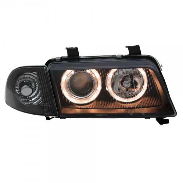 Scheinwerfer Angel Eyes für Audi A4 B5 Bj. 94-98 Schwarz