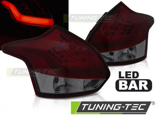 LED Lightbar Rückleuchten für Ford Focus MK3 Bj. 11-14 Rot/Smoke
