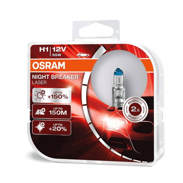 OSRAM Duo Box Night Breaker Laser +150% Next Generation H1 55W
