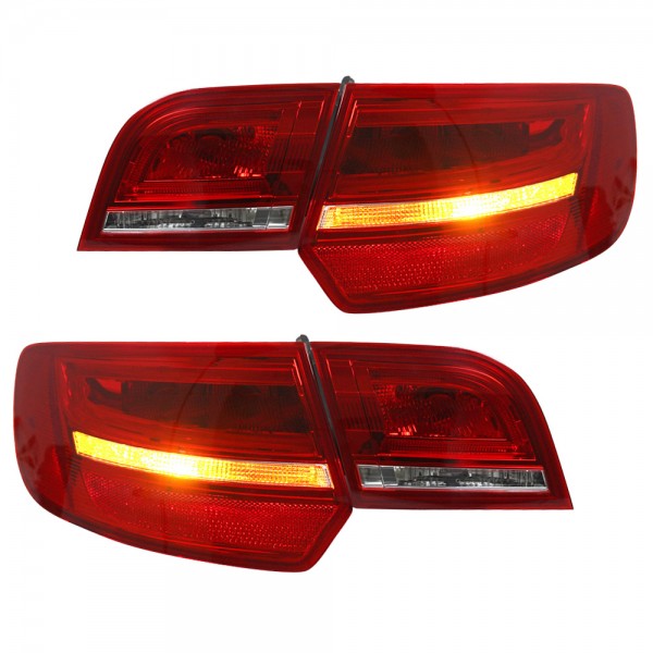 LED Lightbar Rückleuchten für Audi A3 8P Sportback Bj. 04-08 Rot/Chrom