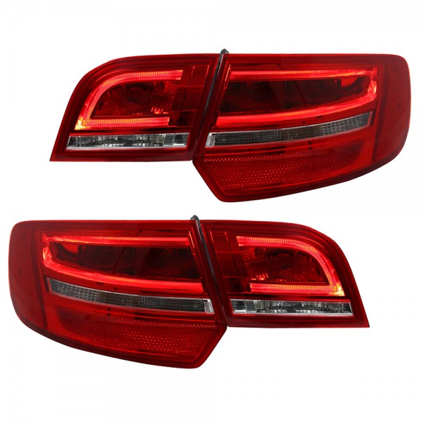 LED Lightbar Rückleuchten für Audi A3 8P Sportback Bj. 04-08 Rot/Chrom