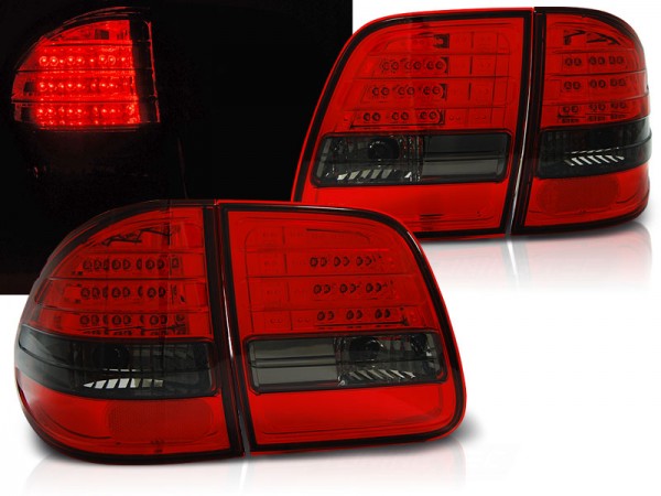 LED Rückleuchten für Mercedes E-Klasse W210 Kombi Bj. 96-03 Rot/Smoke