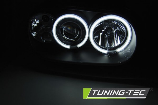 Scheinwerfer CCFL Angel Eyes für VW Golf 4 Bj. 97-03 Schwarz mit Nebelscheinwerfer