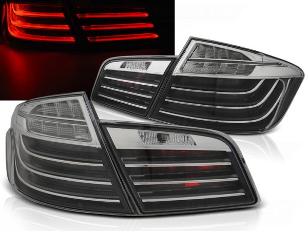 LED Lightbar Rückleuchten für BMW F10 Bj. 10-13 Schwarz/Chrom LCI Optik