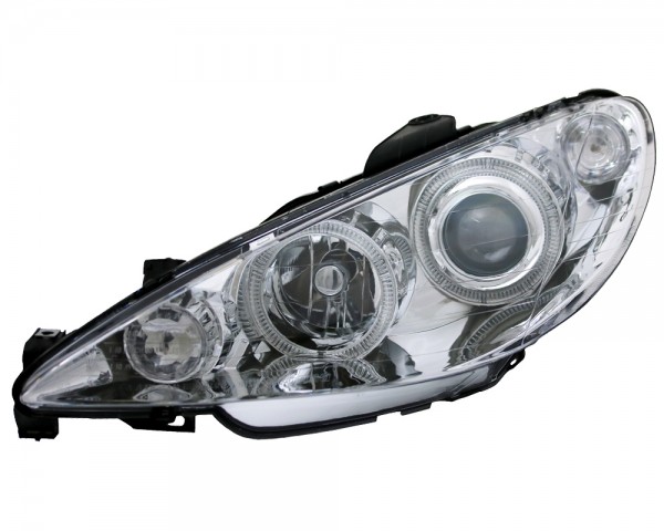 Scheinwerfer Angel Eyes für Peugeot 206 Bj. 98-06 Chrom