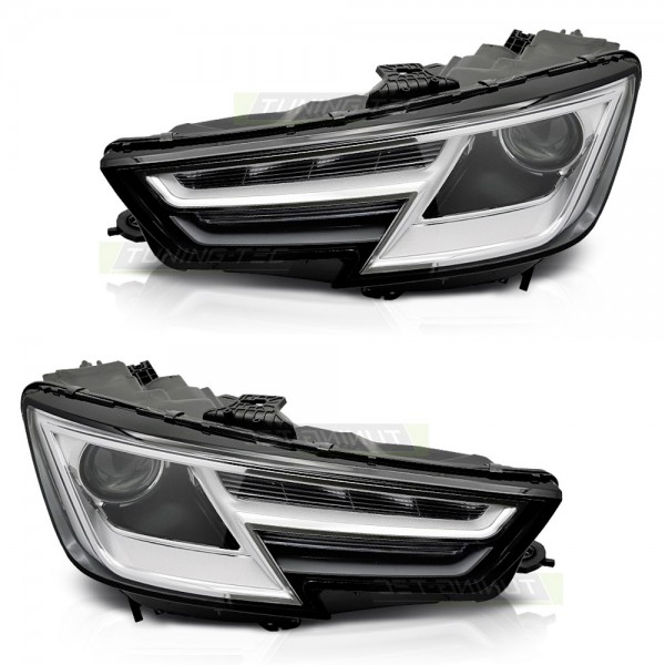 Scheinwerfer Xenon Set für Audi A4 B9 8W Bj. 2015- DRL D5S H8 LED Kurvenlicht