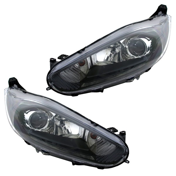 Scheinwerfer DRL LED Tagfahrlicht für Ford Fiesta MK7 Bj. 13-17 Schwarz