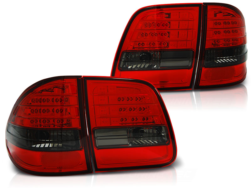 LED Rückleuchten für Mercedes E-Klasse W210 Kombi Bj. 96-03 Rot/Smoke