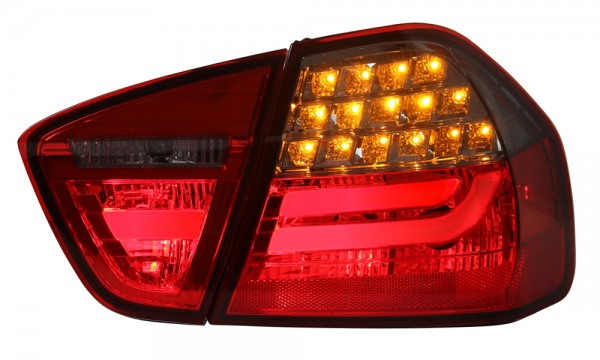 LED Lightbar Rückleuchten für BMW E90 Limo Bj. 05-08 Rot/Smoke