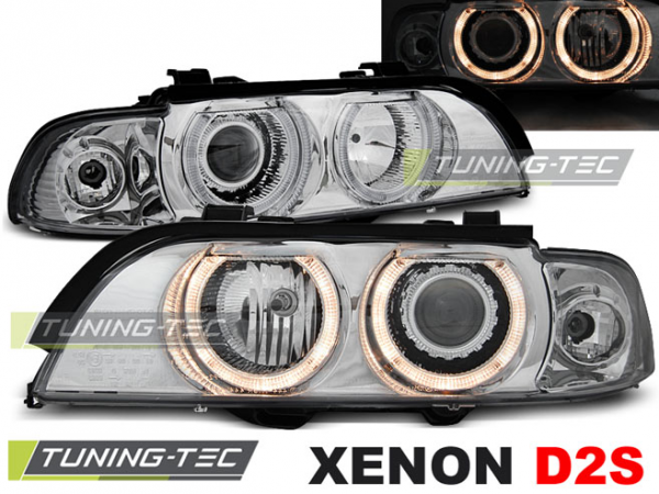 Xenon Scheinwerfer Angel Eyes für BMW 5er E39 Bj. 95-00 Chrom