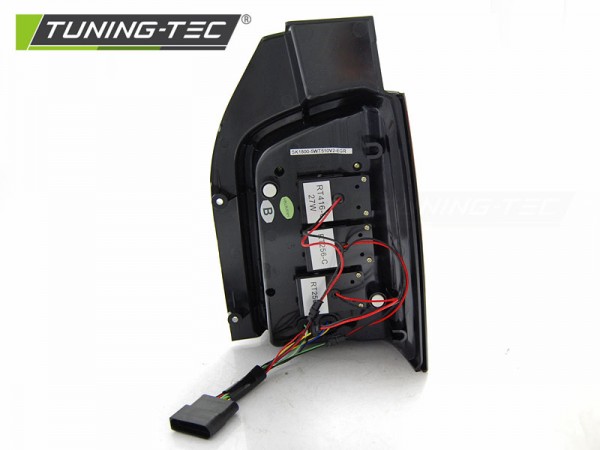 Voll LED Lightbar Rückleuchten für VW T5 GP Facelift Bj. 09-15 Rot/Chrom (Flügeltüren)