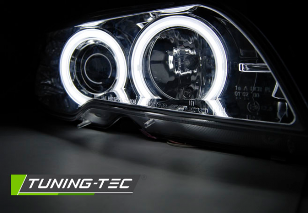 Scheinwerfer CCFL Angel Eyes für BMW 3er E46 Coupe Cabrio Bj. 03-06 Chrom