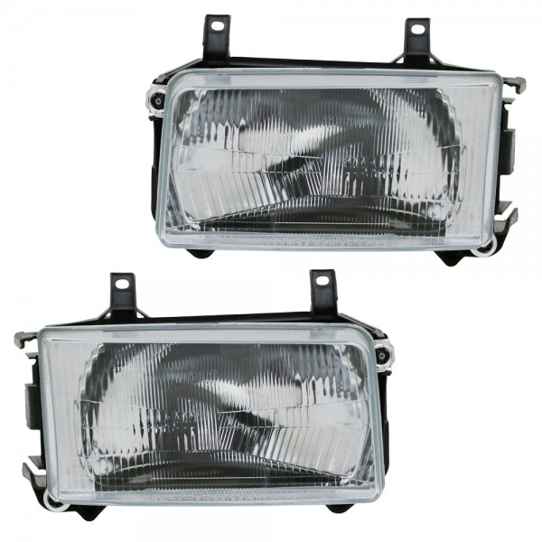 Scheinwerfer für VW T4 Bus Bj. 90-03 Schwarz ohne Blinker kurzer Vorderwagen