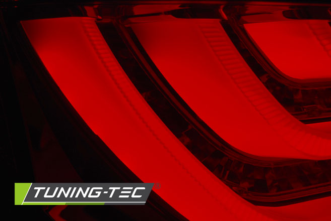 LED Lightbar Rückleuchten für BMW E60 Limo Bj. 03-07 Rot/Chrom
