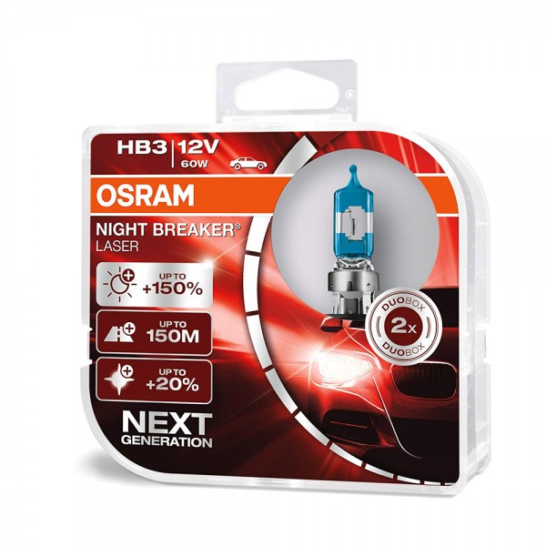 OSRAM Duo Box Night Breaker Laser +150% Next Generation HB3 60W
