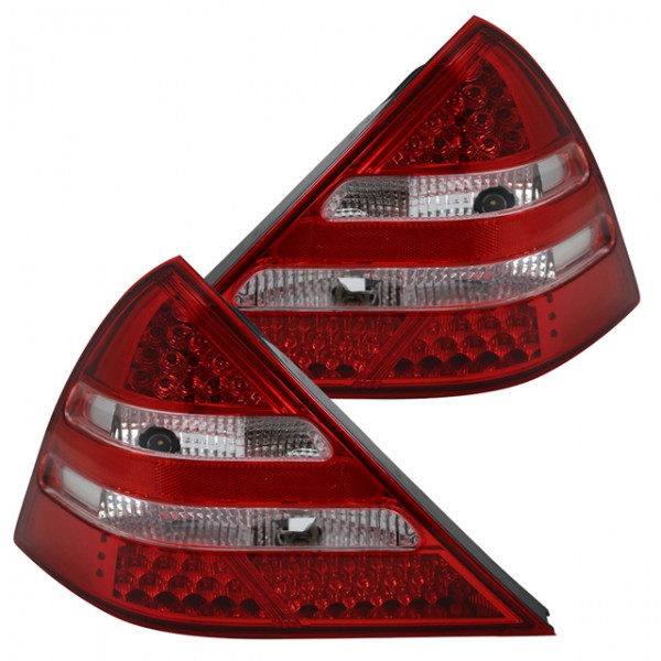 LED Rückleuchten für Mercedes SLK R170 Bj. 96-04 Rot/Chrom