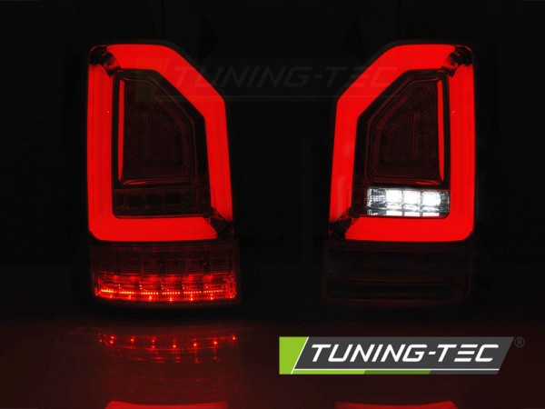 Voll LED Lightbar Rückleuchten für VW T6 Bj. 15-19 Schwarz (Heckklappe / Halogen)