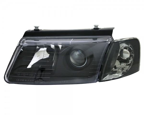 Scheinwerfer Klarglas Projektor für VW Passat 3B Bj. 96-00 Schwarz