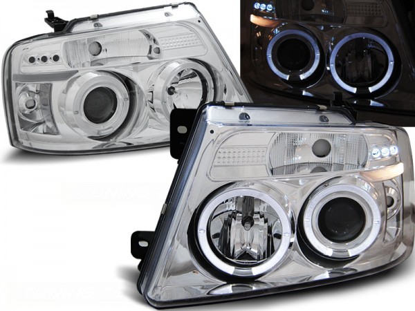 Scheinwerfer Angel Eyes für Ford F150 MK11 Bj. 04-08 Chrom