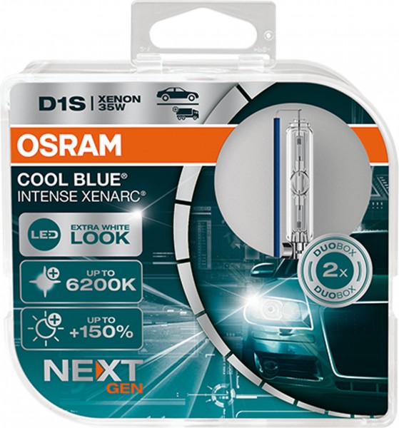 OSRAM D1S 35W 66140CBN XENARC COOL BLUE INTENSE NextGen. +150% DUO BOX