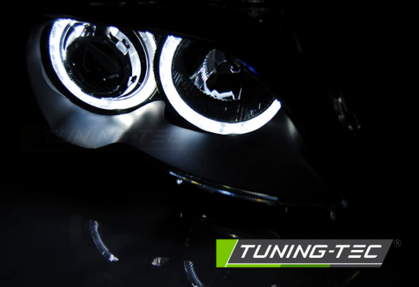 Scheinwerfer LED Angel Eyes für BMW 3er E46 Limo Touring Bj. 01-05 Schwarz