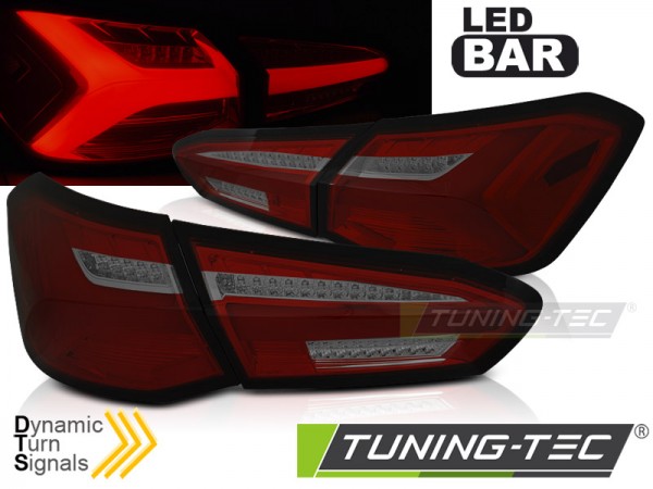 LED Lightbar Rückleuchten für Ford Focus MK4 Bj. 18-21 Rot/Smoke dynamischer Blinker