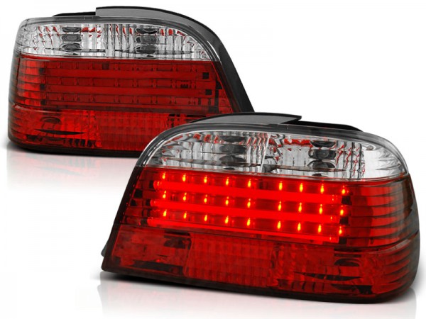 LED Rückleuchten für BMW E38 Limo Bj. 94-01 Rot/Chrom