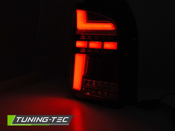 Voll LED Lightbar Rückleuchten für VW T6 Bj. 15-19 Rot/Smoke (Flügeltüren / Halogen)
