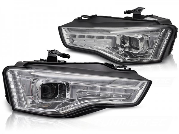 Xenon Scheinwerfer DRL LED Tagfahrlicht für Audi A5 8T 8F Facelift Bj. 11-16 Chrom
