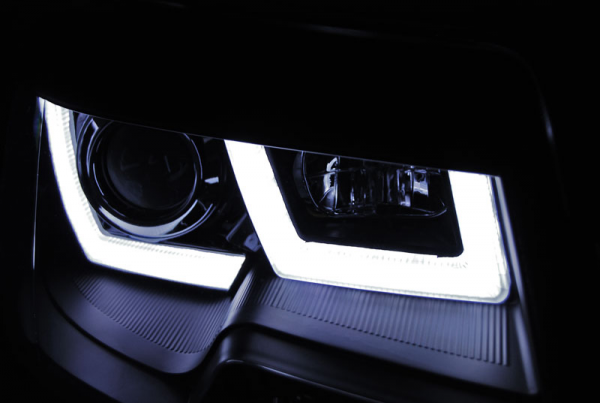 Scheinwerfer DRL LED Tagfahrlicht für VW T5 GP Facelift Bj. 10-15 Schwarz LTI