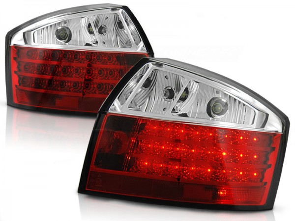 LED Rückleuchten für Audi A4 B6 (8E) Limo Bj. 00-04 Rot/Chrom