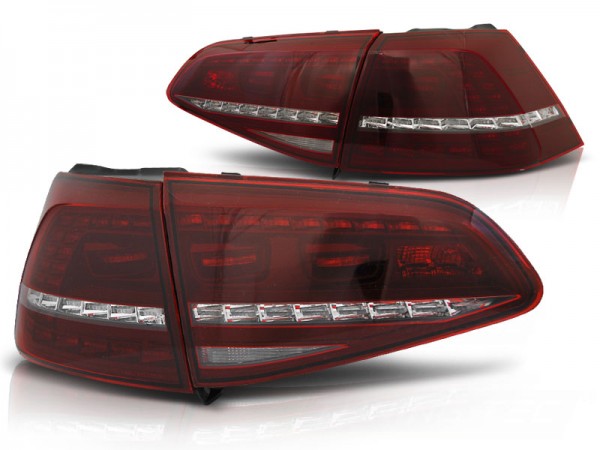 LED Rückleuchten für VW Golf 7 (VII) Limo Bj. 12-17 Rot/Chrom dynamischer Blinker