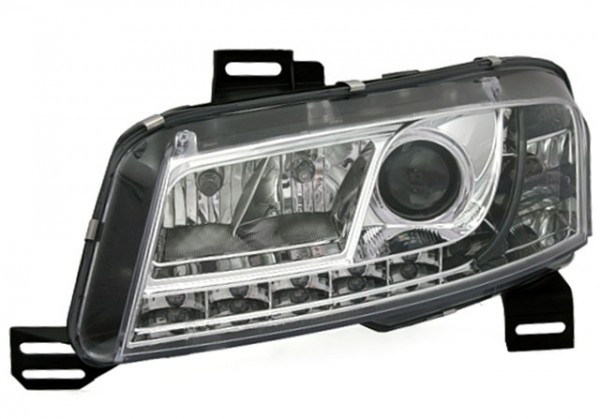 Scheinwerfer LED Tagfahrlicht Optik für Fiat Stilo Bj. 01-08 Chrom