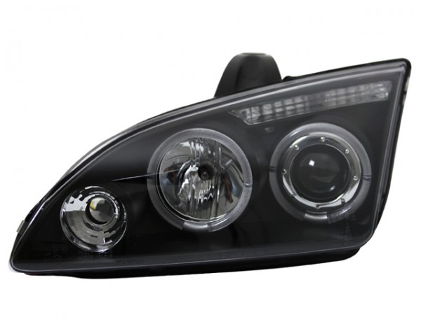 Scheinwerfer Angel Eyes für Ford Focus 2 Bj. 04-08 Schwarz