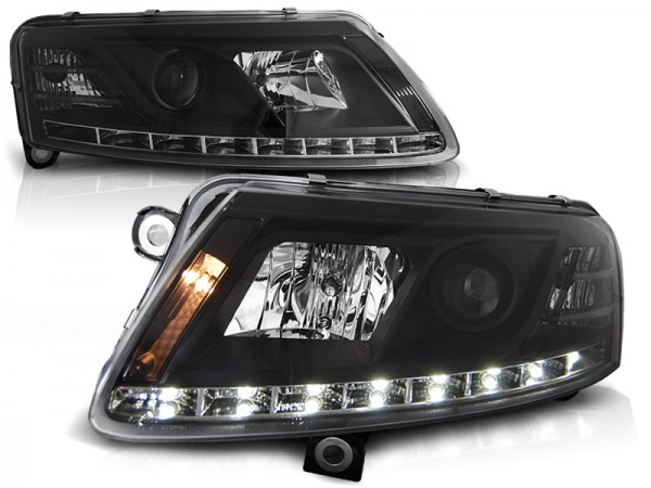 Scheinwerfer DRL LED Tagfahrlicht für Audi A6 C6 4F Bj. 04-08 Schwarz