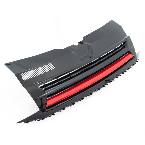 Sportgrill Kühlergrill ohne Emblem für VW T6 Bj. 2015-2019 Schwarz Glanz Rot