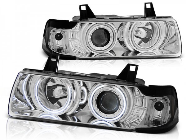 Scheinwerfer CCFL Angel Eyes für BMW 3er E36 Cabrio Coupe Bj. 92-99 Bj. 90-99 Chrom