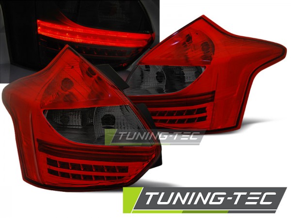 LED Lightbar Rückleuchten für Ford Focus MK3 Bj. 11-14 Rot/Smoke