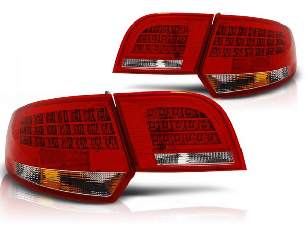 LED Rückleuchten für Audi A3 8P Sportback Bj. 04-08 Rot/Chrom