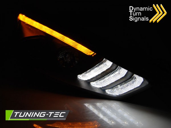 Scheinwerfer DRL LED Tagfahrlicht für Ford Focus 3 Bj. 15-18 Schwarz mit dynamischem Blinker