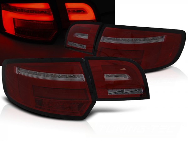Voll LED Lightbar Rückleuchten für Audi A3 8P Sportback Bj. 04-08 Rot/Smoke dynamischer Blinker